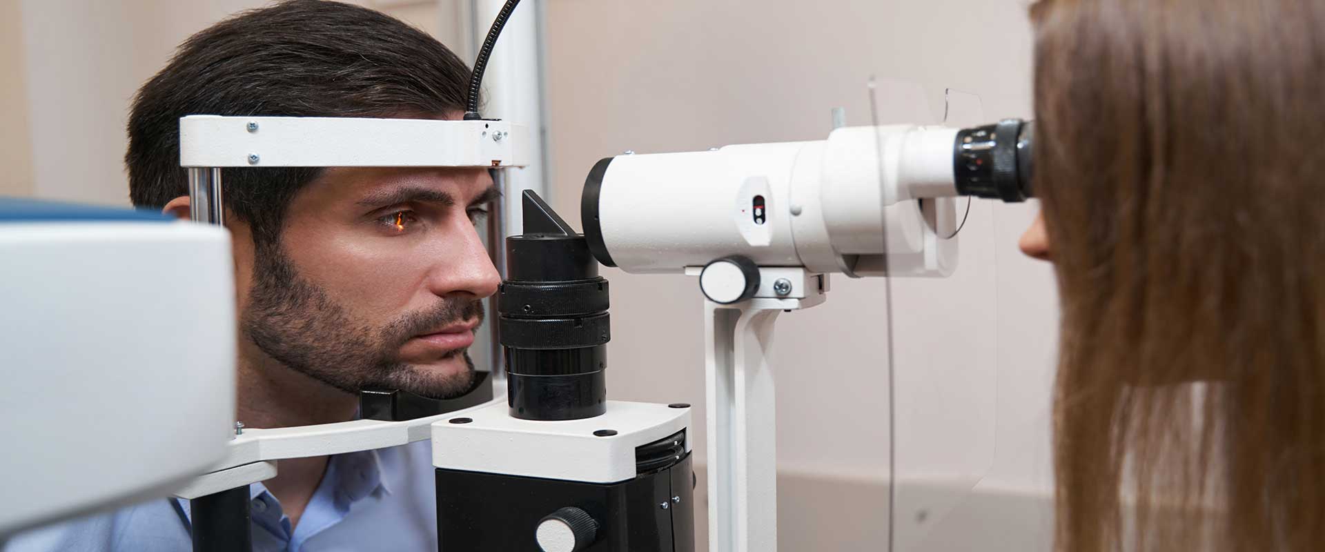 What can the slit lamp exam detect?