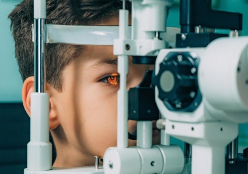 What does a slit lamp test?